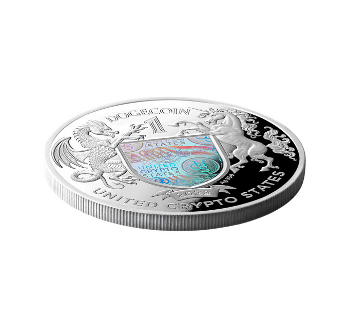 Серебряная монета Doge Coin 1 oz 2022 United Crypto States — инвестиционная и коллекционная