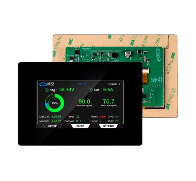 LCD дисплей JK BMS 4,3 дюйма V19 — контроль акумулятора без смартфона