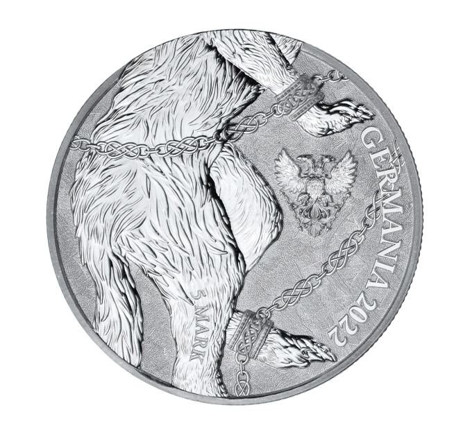 Серебряная монета Germania Beasts: Fenrir 1oz 2022 — с сертификатом