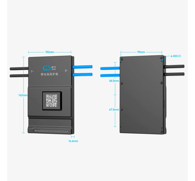 BMS JK-B2A20S20P-HC 200A 8S–20S для LiFePO4, Li-ion и LTO аккумуляторов — балансировка 2A, Bluetooth, CAN, RS485