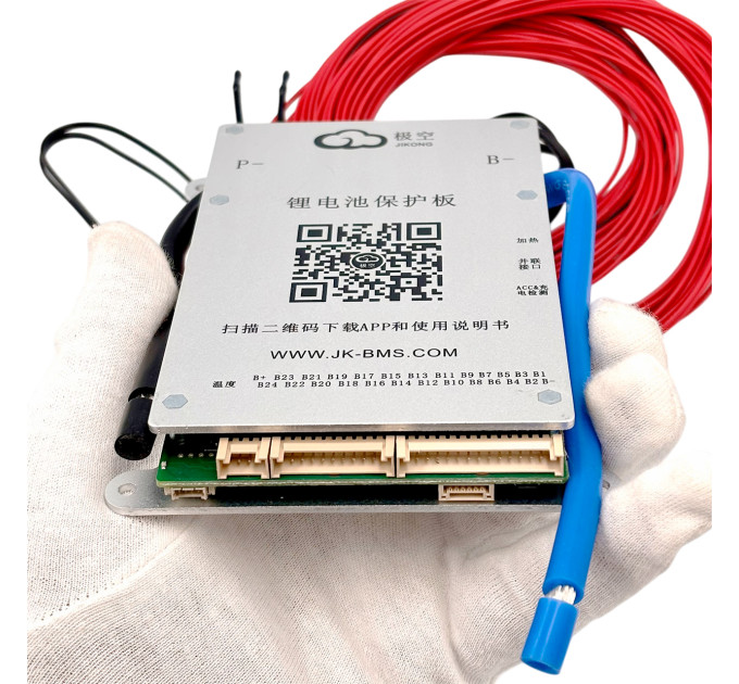 BMS JK-BD6A24S8P 80A 8S–24S для LiFePO4, Li-ion и LTO аккумуляторов — активная балансировка 0.6A, Bluetooth