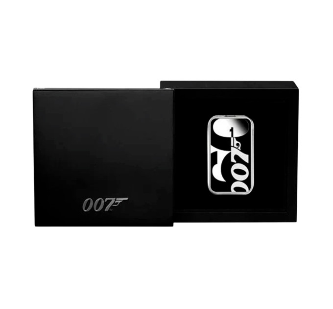 Серебряный слиток James Bond 007 60th Anniversary 1 oz 2022 Tuvalu — коллекционное серебро Ag .9999