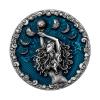 Серебряная античная монета 5$ Calypso Greek Mythology 2oz 2023 Ниуе