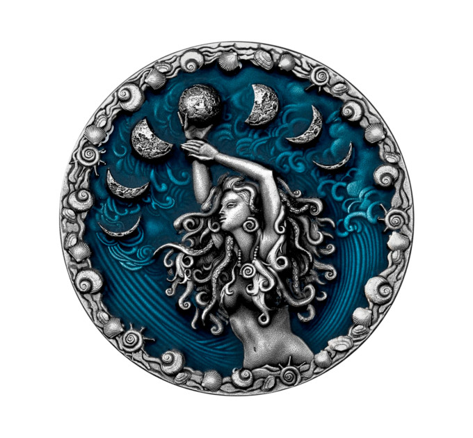 Серебряная монета 5$ Calypso Greek Mythology 2oz 2023 Ниуе — колекционная и инвестиционная раритет