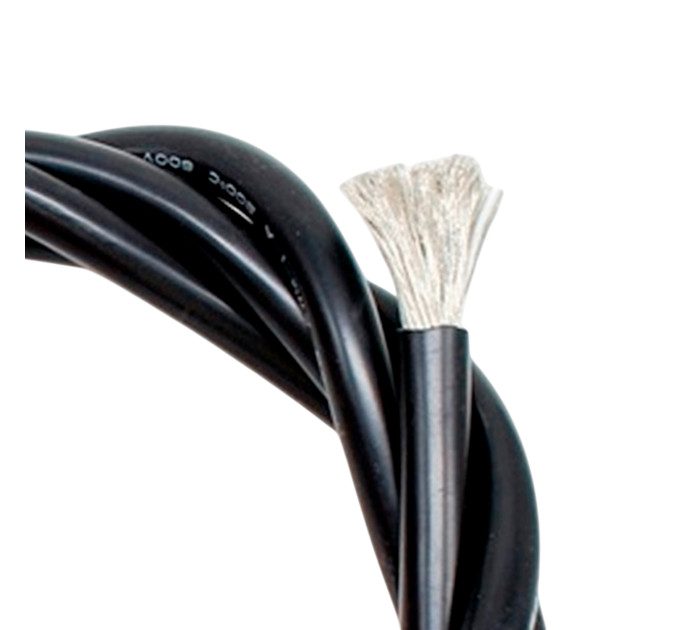 Силовой силиконовый кабель 7 AWG (12 мм²) Черный — термостойкий гибкий провод до 120А