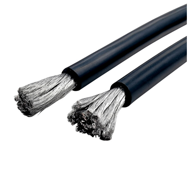 Силовой силиконовый кабель 7 AWG (12 мм²) Черный — термостойкий гибкий провод до 120А