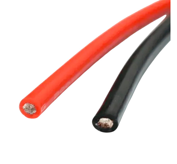 Силовой силиконовый кабель 7 AWG (12 мм²) Черный — термостойкий гибкий провод до 120А