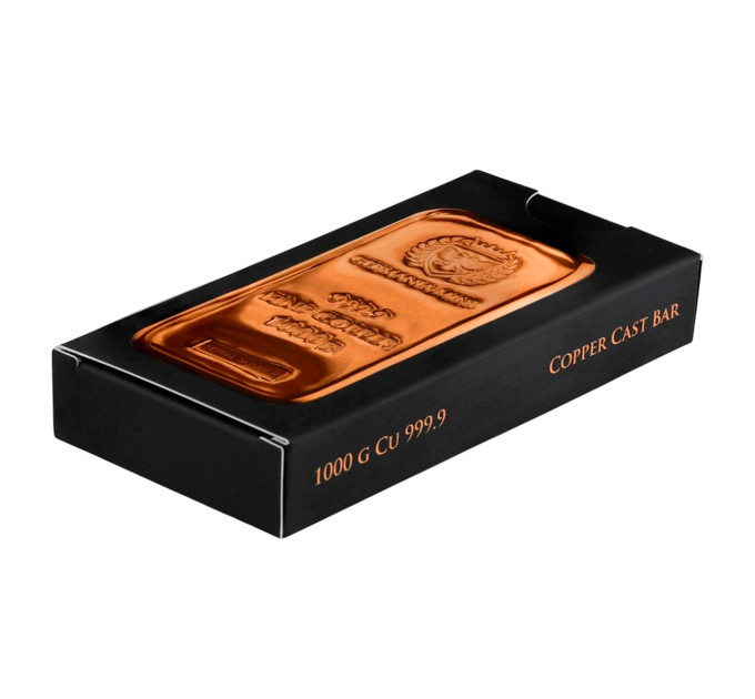 Медный слиток 1 кг Germania Mint Premium Cu .999 — инвестиционный литой слиток