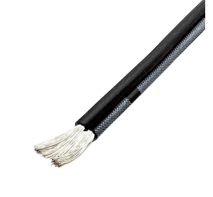 Гнучкий силіконовий кабель 22AWG 2P 1м Чорний — термостійкий м'який провід 60/0.08мм для RC та збірок 18650