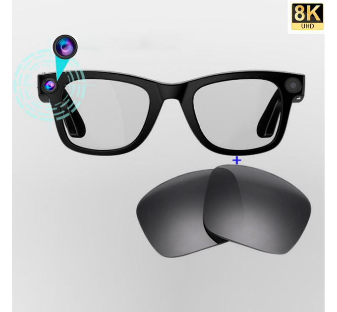 Умные очки G300 с камерой 1080P HD и AI переводом — смарт-очки с микрофоном и сменными линзами для работы