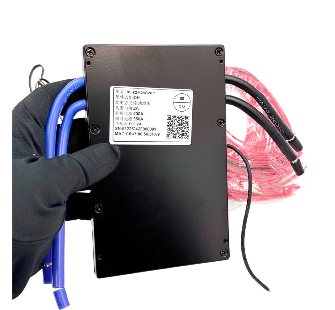 BMS JK-B2A24S20PH 200A — интеллектуальная система 8S–24S с активным балансиром 2A и подогревом для LiFePO4, Li-ion, LTO