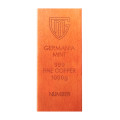 Germania Mint Raw Bar 1000g Cu 999.9 — інвестиційний мідний злиток 1 кг (Польща)