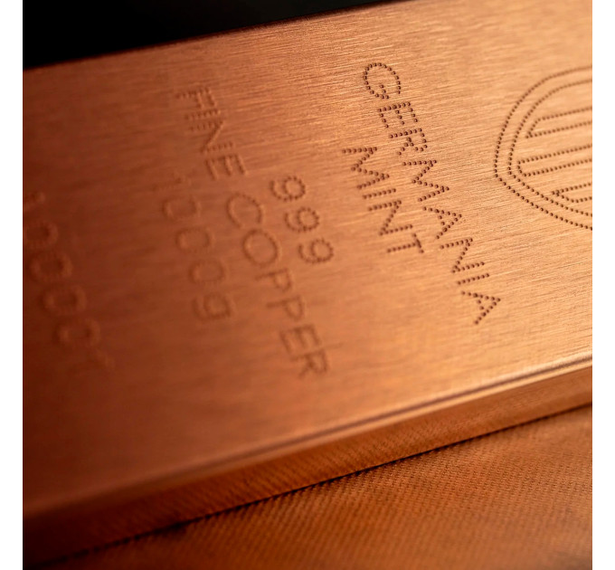 Germania Mint Raw Bar 1000g Cu 999.9 — інвестиційний мідний злиток 1 кг (Польща)