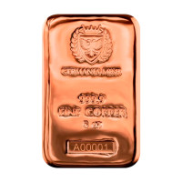 Відлитий мідний злиток Germania Mint Cast Copper Bar 5oz Польща