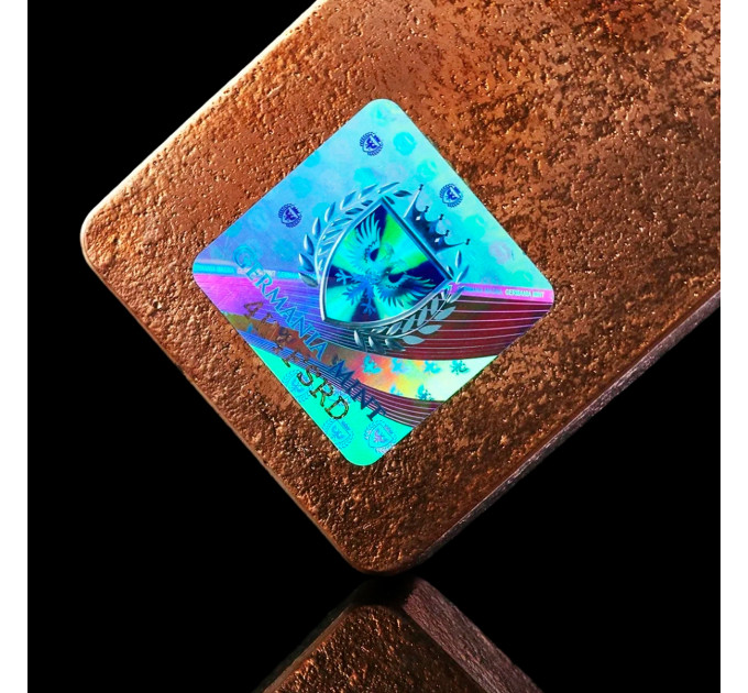Мідний литий злиток Germania Mint Cast Copper Bar 5oz — колекційний 155,5 г 999.9