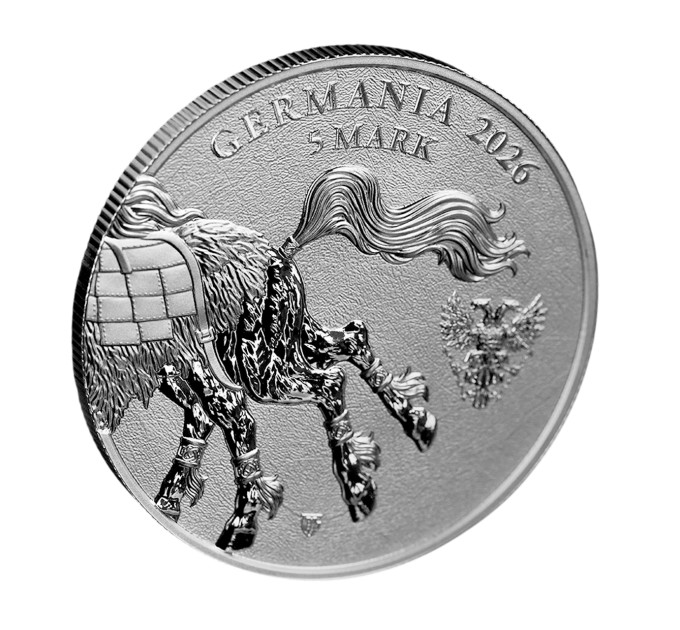 Срібна монета Germania Beasts: Sleipnir 1 oz 2026 — 5 Mark Ag .9999