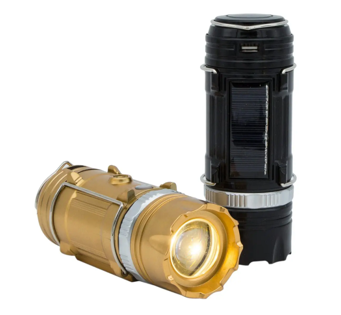 Кемпинговый фонарь GSH-9699 — аккумуляторный, с солнечной подзарядкой и USB-портом