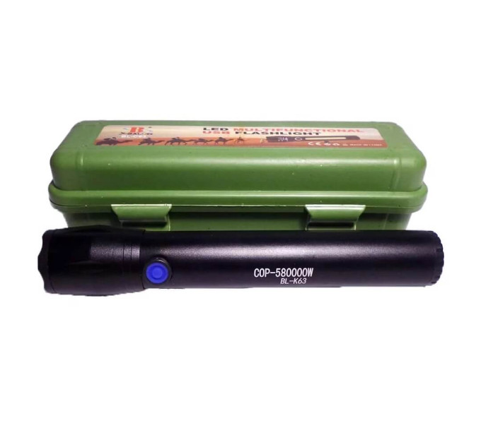 Ліхтарик BL K63 18650 USB з водонепроникним корпусом