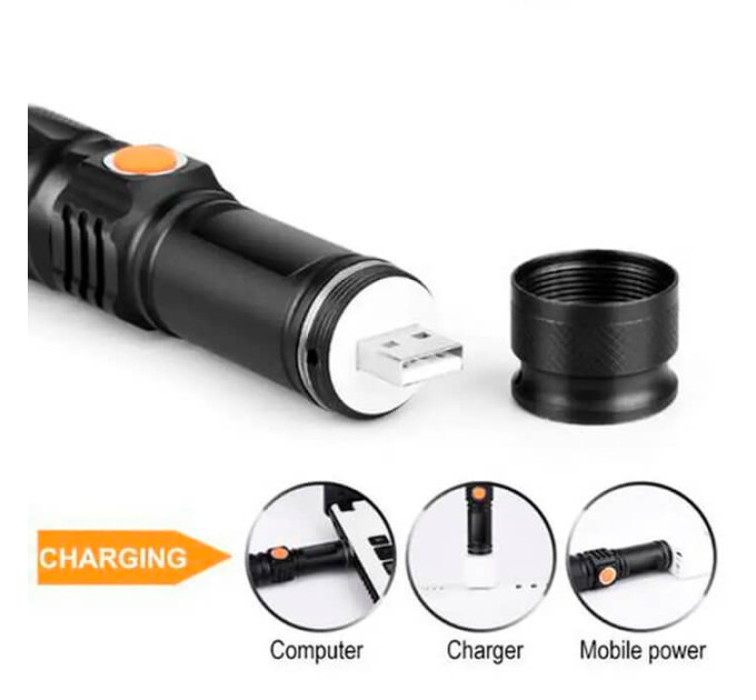 Фонарик BL 616 T6 micro USB – мощный светодиодный фонарь