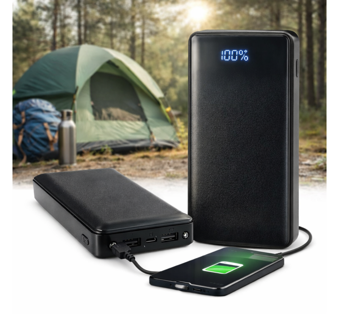 Портативное зарядное устройство Power Bank LHP 30000 mAh с LED-фонарями