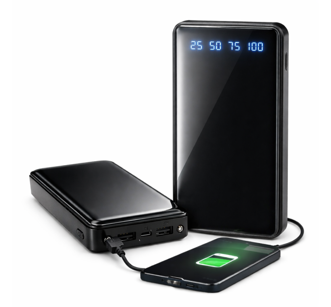 Портативное зарядное устройство Power Bank LHP 30000 mAh с LED-фонарями